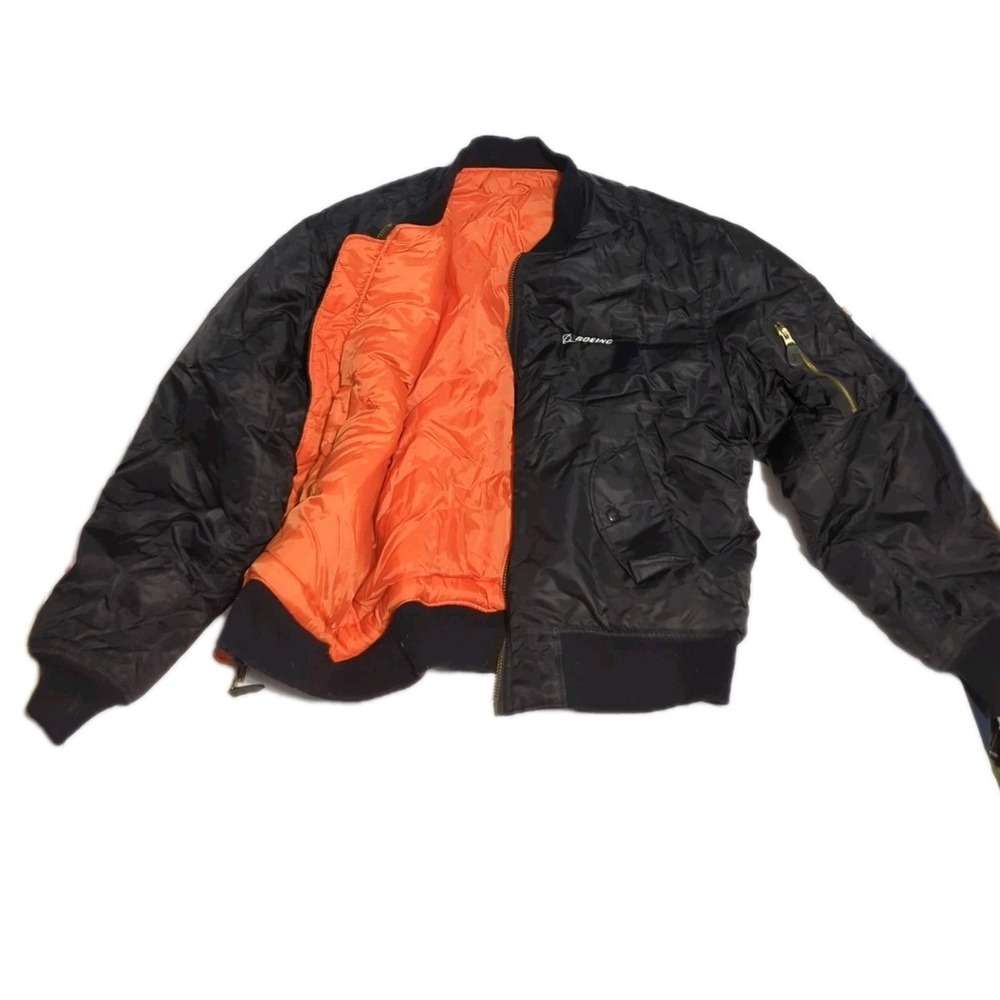 MA-1 Rothco Ultra Force Bomber flight Jacket Mens L Boeing military pilot Nylon